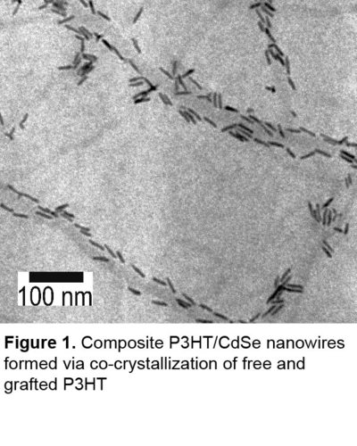 Figure 1 Composite P3HT/CdSe nanowires formed via co-crystallization of free and grafted P3HT