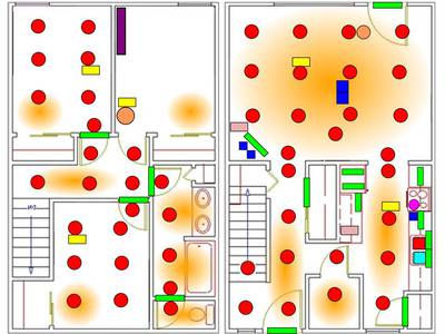 Graphically rendered SVG configuration file for smart home testbed