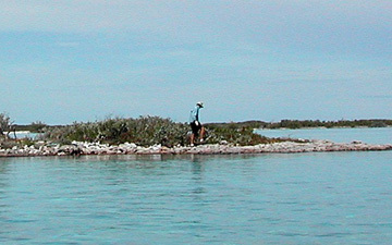 Jonah Piovia-Scott on a small island in the Bahamas