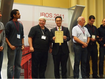 Award Ceremony at international robotics meeting.