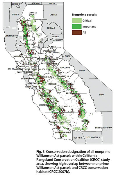 Conservation designation of grazing land in Williamson Act parcels