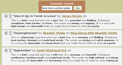Sample semantic search query