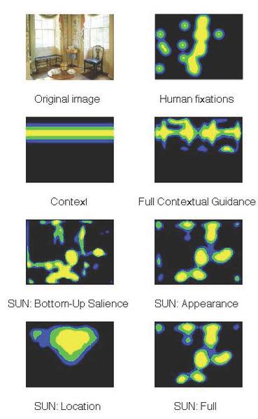 Saliency maps during a search for paintings