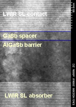 TEM image of longwave superlattice detector 