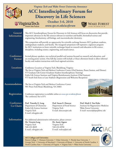 ACC interdisciplinary forum for discovery flier